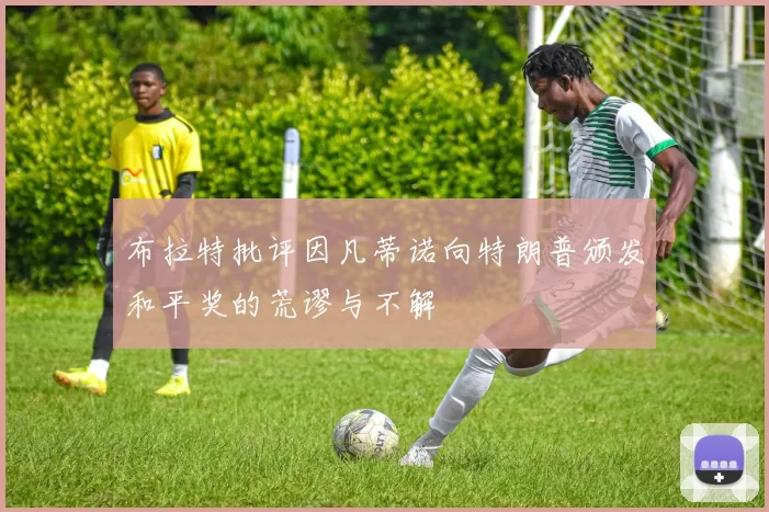 布拉特批评因凡蒂诺向特朗普颁发和平奖的荒谬与不解